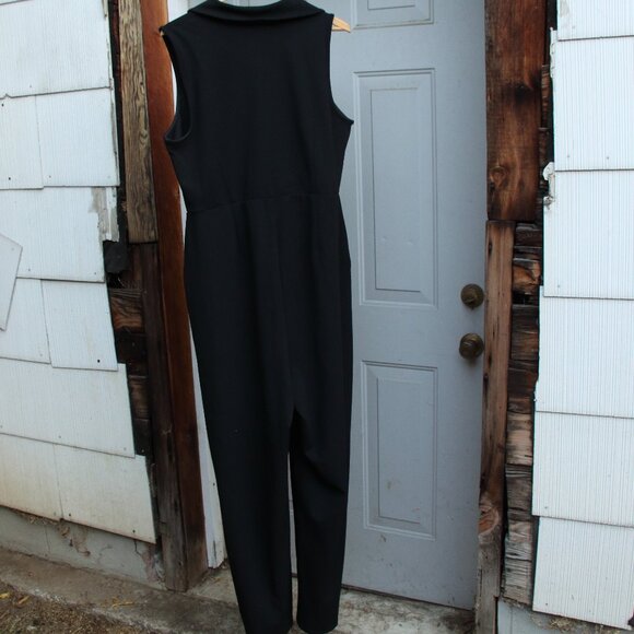 Michel Studio Collection Black V-Neck Jumpsuit 14 - Picture 3 of 4